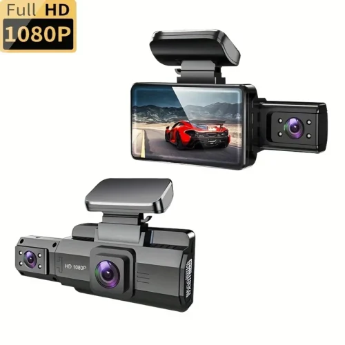 Dash Cam 3-inch Screen With 170 Wide Angle 1080P Dual Lens