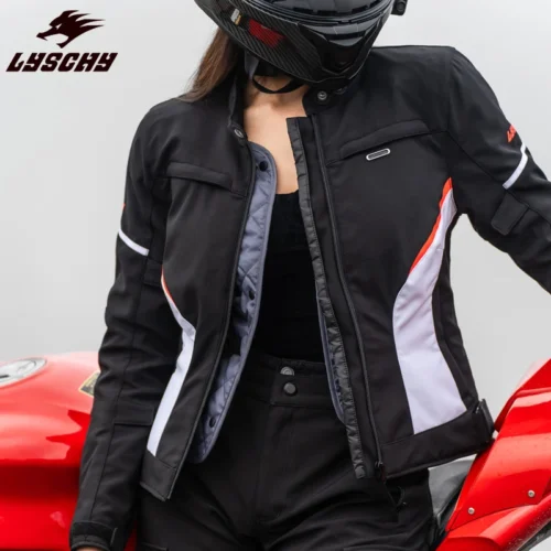 LYSCHY Motorcycle Jacket Women Autumn Winter Warm Anti-fall Motocross Riding