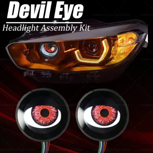 2024 Car Dynamic Devil Eyes Lights 1.88 Inch 12v Car WIFI Control Eyes Retrofit Kits Headlight Assembly Auto Accessories