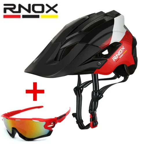 RNOX MTB Sport All Mountain Bike Helmet with Brim Cycling Helmet for Adult Men and Women