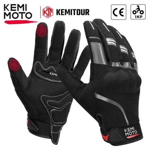 KEMIMOTO Summer Motocross Gloves CE 1KP ATV UTV Moto Gloves For Can-Am Maverick X3 For Polaris RZR Hard Knuckle Touchscreen