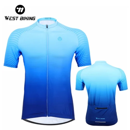 WEST BIKING Cycling Jersey Men Short Sleeve Summer Breathable