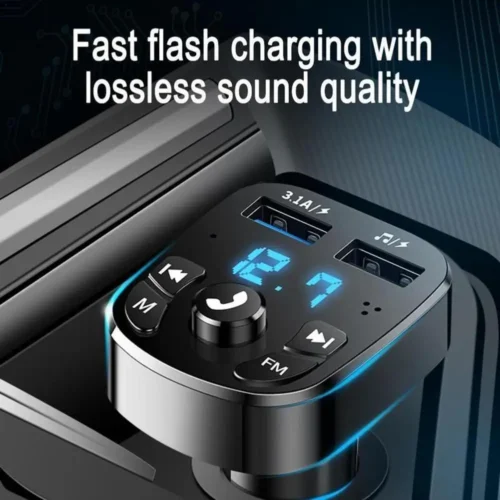 Car Bluetooth FM Transmitter 87.5-108 Mhz Audio Car Mp3 Player 5V Output USB Auto Car Fast Charge Electronic Accessories 12-24V