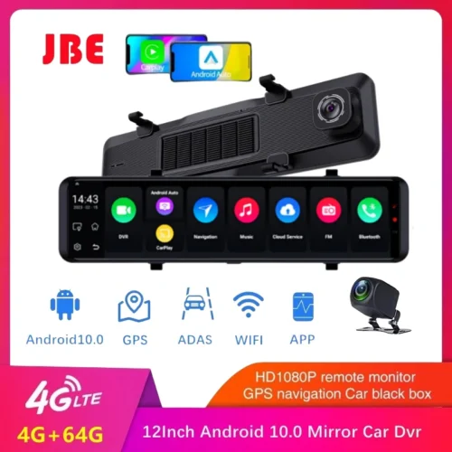 4G 12 Inch 4G+64G Android 10.0 Car Rearview Mirror Stream Media GPS