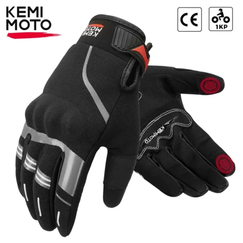 KEMIMOTO CE 1KP Summer Motorcycle Gloves Riding Gloves Hard Knuckle Touchscreen Moto Gloves For Dirt Bike Motocross ATV UTV