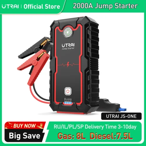 UTRAI Power Bank 2000A Jump Starter Portable Charger Car Booster 12V Auto Starting Device Emergency Car Battery Starter