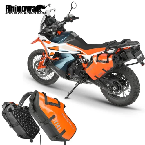 Rhinowalk 2 Pcs Motorcycle Side Bag 100%Waterproof 18L/28L/48L Universal Fit Motor Pannier Saddle Bags Dry Tail Storage Luggage