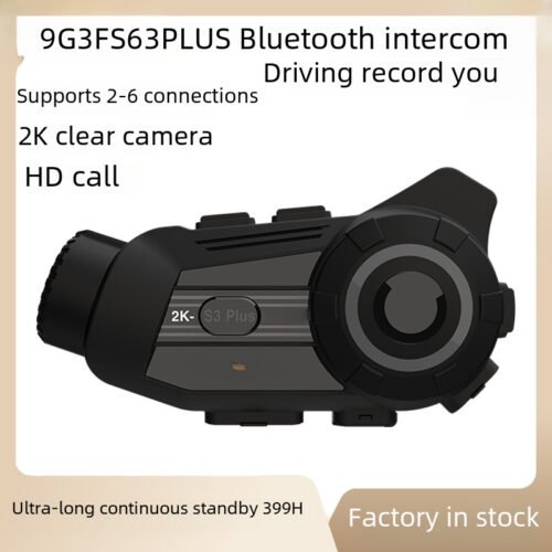 New Riding Motorcycle Helmet Bluetooth Intercom Headset HD Camera Bluetooth Intercom All-in-One Multiplayer Intercom