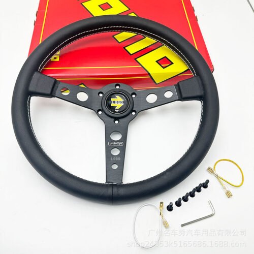 14 Inch Mo Prototipo Car Modified Steering Wheel Jdm Universal Leather Flat Sports Steering Wheel 350m