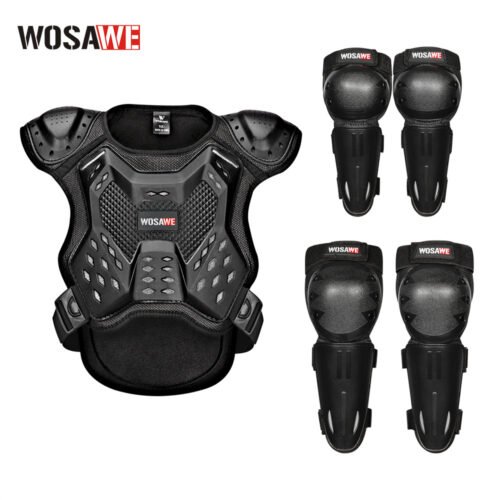 WOSAWE Outdoor Sports Children Riding Bicycle Skateboard Pulley Armor Protective Clothing Chest Protection Back Knee Pad Elbow Pad Suit