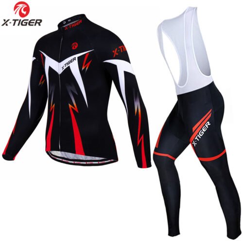 X-tiger Cycling Clothing Long-sleeved Strap Set Mountain Bike Bicycle Men’s Spring And Autumn Pants Cycling Equipment