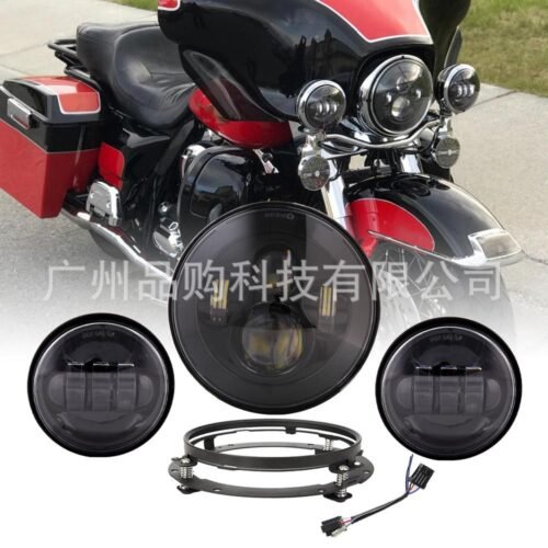 Suitable For Harley-Davidson Motorcycle Road King7 Inch Headlight 4.5 Inch Fog Lamp And 7 Inch Bracket Suit