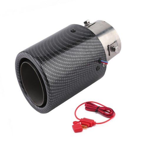 Car Modified Carbon Pattern Luminous Tail Throat Fire Effect LED Lamp Stainless Steel Exhaust Pipe Generation