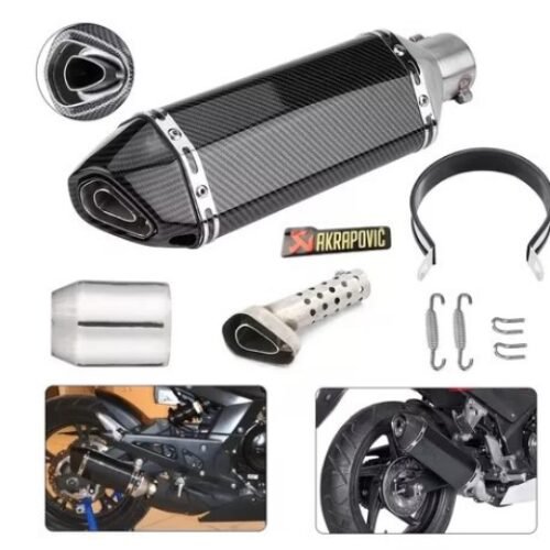 Carbon Fiber Small Hexagonal Modified Exhaust Pipe Muffler Motorcycle 51mm Caliber High Temperature Scorpio