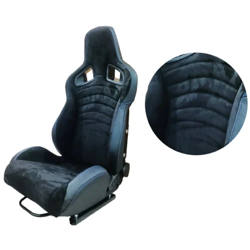 1039R Fiberglass Carbon Fiber Universal Bucket Sport Adjustable Leather Suede Car Sim Racing Seats