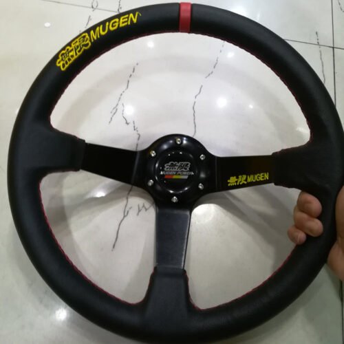 14 Inch Racing Leather Concave Steering Wheel/competitive Embroidery Unlimited Universal Leather Steering Wheel