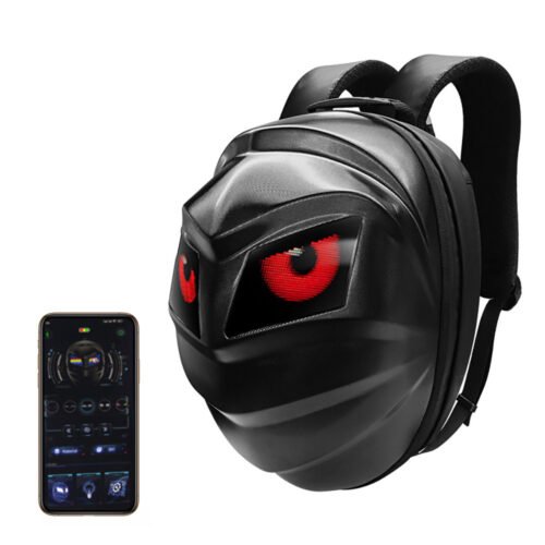 Crelander Black Knight Backpack LED Backpack Motorcycle Backpack Display Waterproof Helmet Bag Cross Mirror