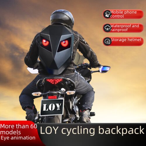 Loy Iron Man Motorcycle Backpack Luminous LED Waterproof Motorcycle Riding Helmet Bag Full Helmet Backpack Men And Women