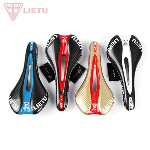 LIETU 4 Colors 3K Weave Soft Bike Saddle with Hollow Design for MTB / Road Bicycle